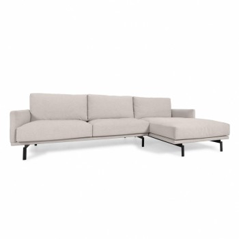 Galene 4-seater sofa with right chaise longue, beige, 314 cm