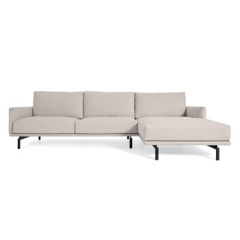 Galene 4-seater sofa with right chaise longue, beige, 314 cm