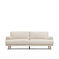 Karin 3-seater beige sofa with solid beech wood legs 231 cm