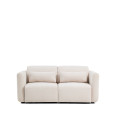 Lares 2-seater sofa with motorized sliding seats and reclining headrest in beige chenille 180 cm