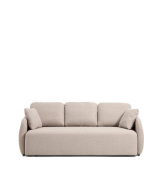 Laira 3-seater sofa bed in beige chenille, 218 cm FSC Mix Credit