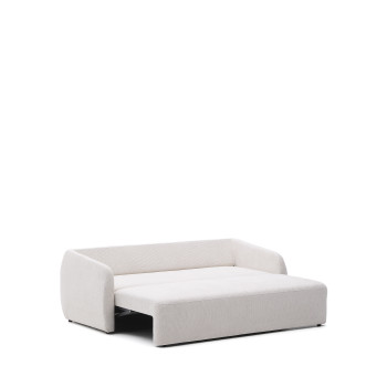 Laira 3-seater sofa bed in ecru chenille, 218 cm, FSC Mix Credit