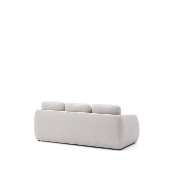 Laira 3-seater sofa bed in ecru chenille, 218 cm, FSC Mix Credit