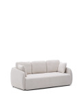 Laira 3-seater sofa bed in ecru chenille, 218 cm, FSC Mix Credit