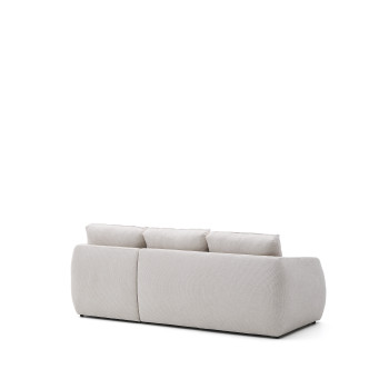Laira 3-seater sofa bed in ecru chenille with right chaise longue 246 cm FSC Mix Credit
