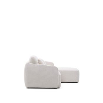 Laira 3-seater sofa bed in ecru chenille with right chaise longue 246 cm FSC Mix Credit