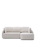 Laira 3-seater sofa bed in ecru chenille with right chaise longue 246 cm FSC Mix Credit
