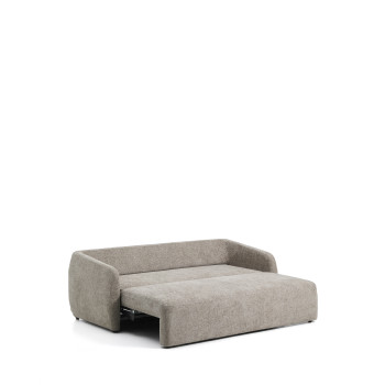 Laira 3-seater sofa bed in dove grey chenille, 218 cm FSC Mix Credit
