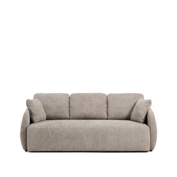 Laira 3-seater sofa bed in dove grey chenille, 218 cm FSC Mix Credit