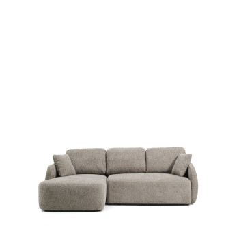 Laira 3-seater sofa bed in dove grey chenille with left chaise longue 246 cm FSC Mix Credit