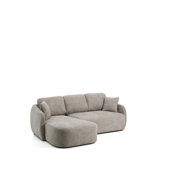 Laira 3-seater sofa bed in dove grey chenille with left chaise longue 246 cm FSC Mix Credit