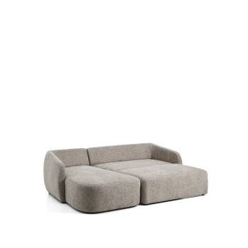 Laira 3-seater sofa bed in dove grey chenille with left chaise longue 246 cm FSC Mix Credit