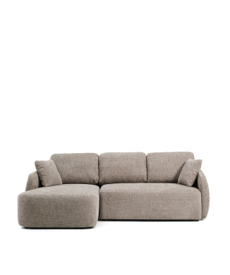 Laira 3-seater sofa bed in dove grey chenille with left chaise longue 246 cm FSC Mix Credit