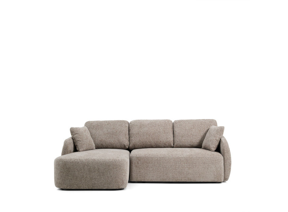 Laira 3-seater sofa bed in dove grey chenille with left chaise longue 246 cm FSC Mix Credit