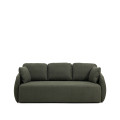 Laira 3-seater sofa bed in dark green chenille, 218 cm FSC Mix Credit