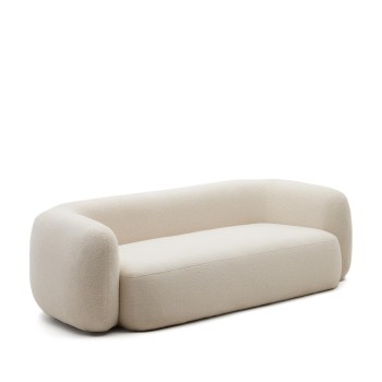 Martina 3-seater sofa in ecru bouclé fabric 