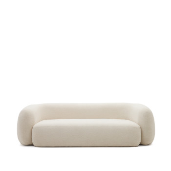 Martina 3-seater sofa in ecru synthetic sheepskin, 246 cm FSC Mix Credit