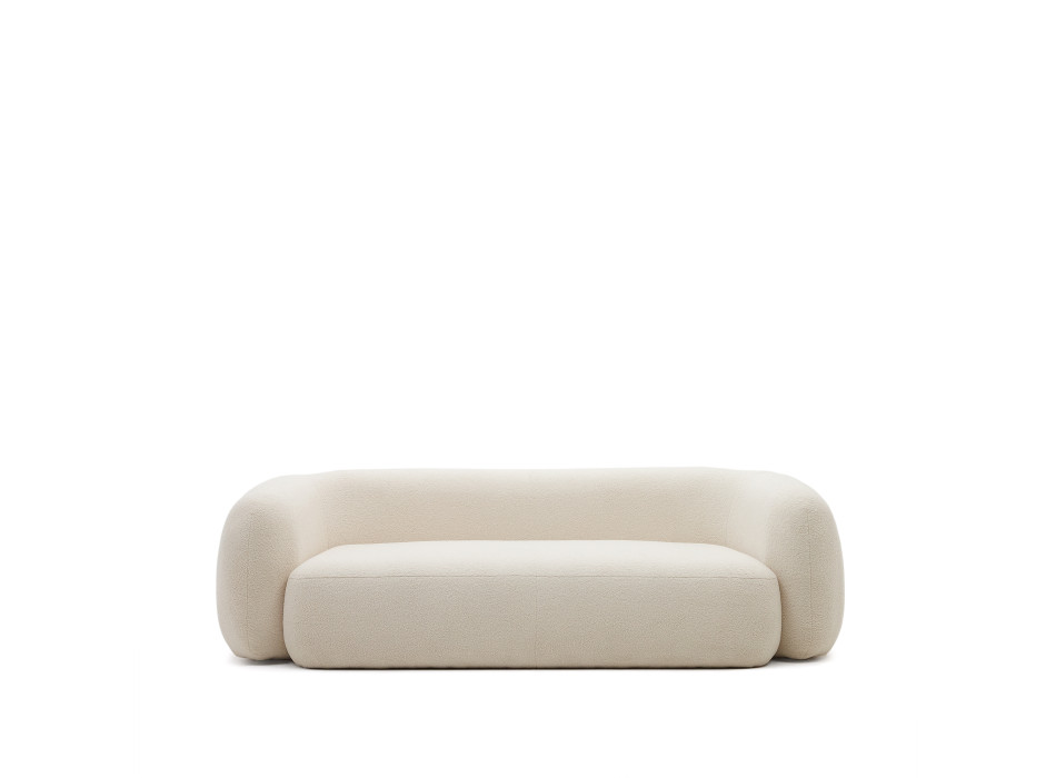 Martina 3-seater sofa in ecru synthetic sheepskin, 246 cm FSC Mix Credit