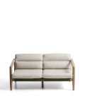 Menfi 2-seater sofa in solid acacia wood and green rope 136 cm FSC 100%