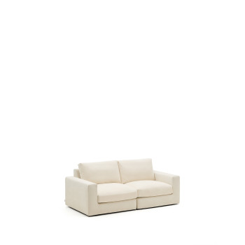Alea 3-seater modular sofa with removable cover in ecru chenille 220 cm