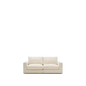 Alea 3-seater modular sofa with removable cover in ecru chenille 220 cm