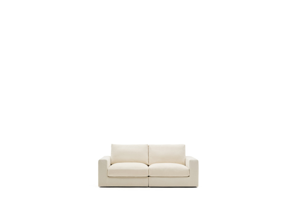Alea 3-seater modular sofa with removable cover in ecru chenille 220 cm