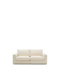 Alea 3-seater modular sofa with removable cover in ecru chenille 220 cm