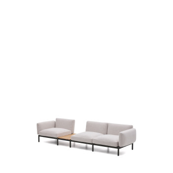 Sorells 3-seater modular outdoor sofa with upholstery