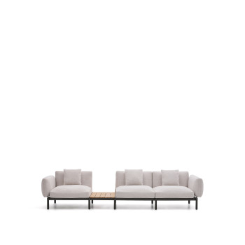 Sorells 3-seater modular outdoor sofa with upholstery