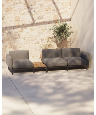 Sorells 3-seater modular outdoor sofa with upholstery