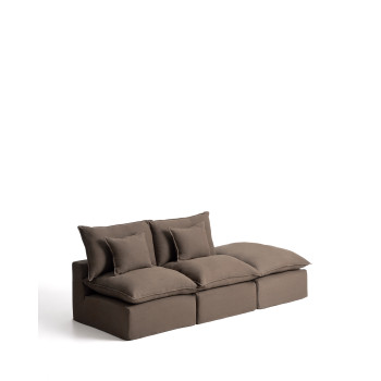 Anarela 2-seater modular sofa with removable cover and linen end piece