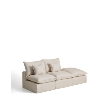 Anarela 2-seater modular sofa with removable cover and linen and viscose end piece