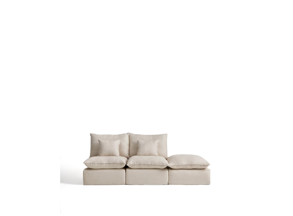 Anarela 2-seater modular sofa with removable cover and linen and viscose end piece