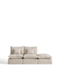 Anarela 2-seater modular sofa with removable cover and linen and viscose end piece