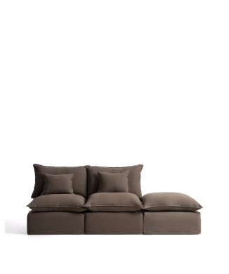 Anarela 2-seater modular sofa with removable cover and linen end piece