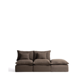Anarela 2-seater modular sofa with removable cover and linen end piece