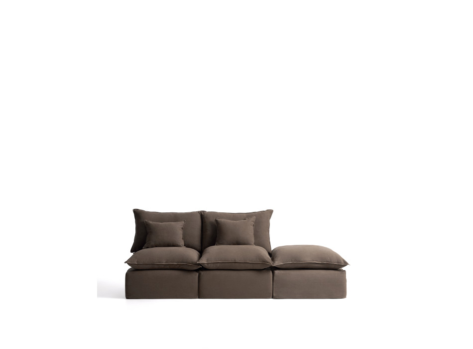 Anarela 2-seater modular sofa with removable cover and linen end piece