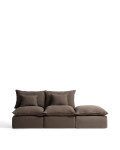 Anarela 2-seater modular sofa with removable cover and linen end piece