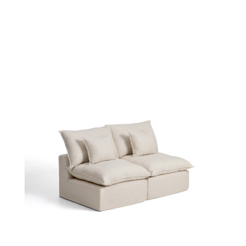 Anarela 2-seater modular sofa with removable cover in linen and viscose