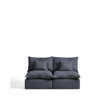 Anarela 2-seater modular sofa with removable cover in linen and viscose