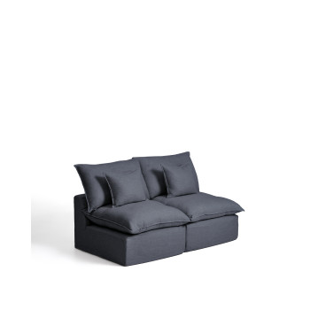Anarela 2-seater modular sofa with removable cover in linen and viscose