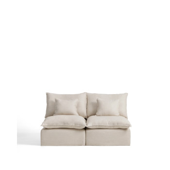 Anarela 2-seater modular sofa with removable cover in linen and viscose