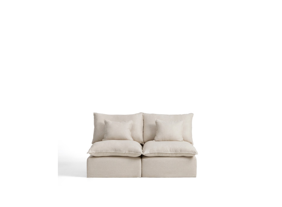 Anarela 2-seater modular sofa with removable cover in linen and viscose