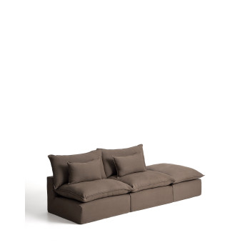 Anarela 3-seater modular sofa with removable cover and linen end piece