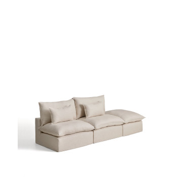 Anarela 3-seater modular sofa with removable cover and linen and viscose end piece