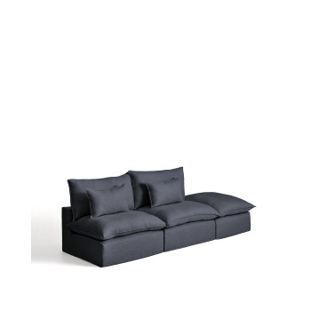 Anarela 3-seater modular sofa with removable cover and linen and viscose end piece