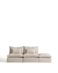 Anarela 3-seater modular sofa with removable cover and linen and viscose end piece