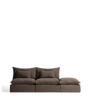 Anarela 3-seater modular sofa with removable cover and linen end piece