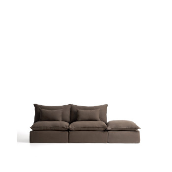 Anarela 3-seater modular sofa with removable cover and linen end piece