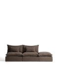 Anarela 3-seater modular sofa with removable cover and linen end piece